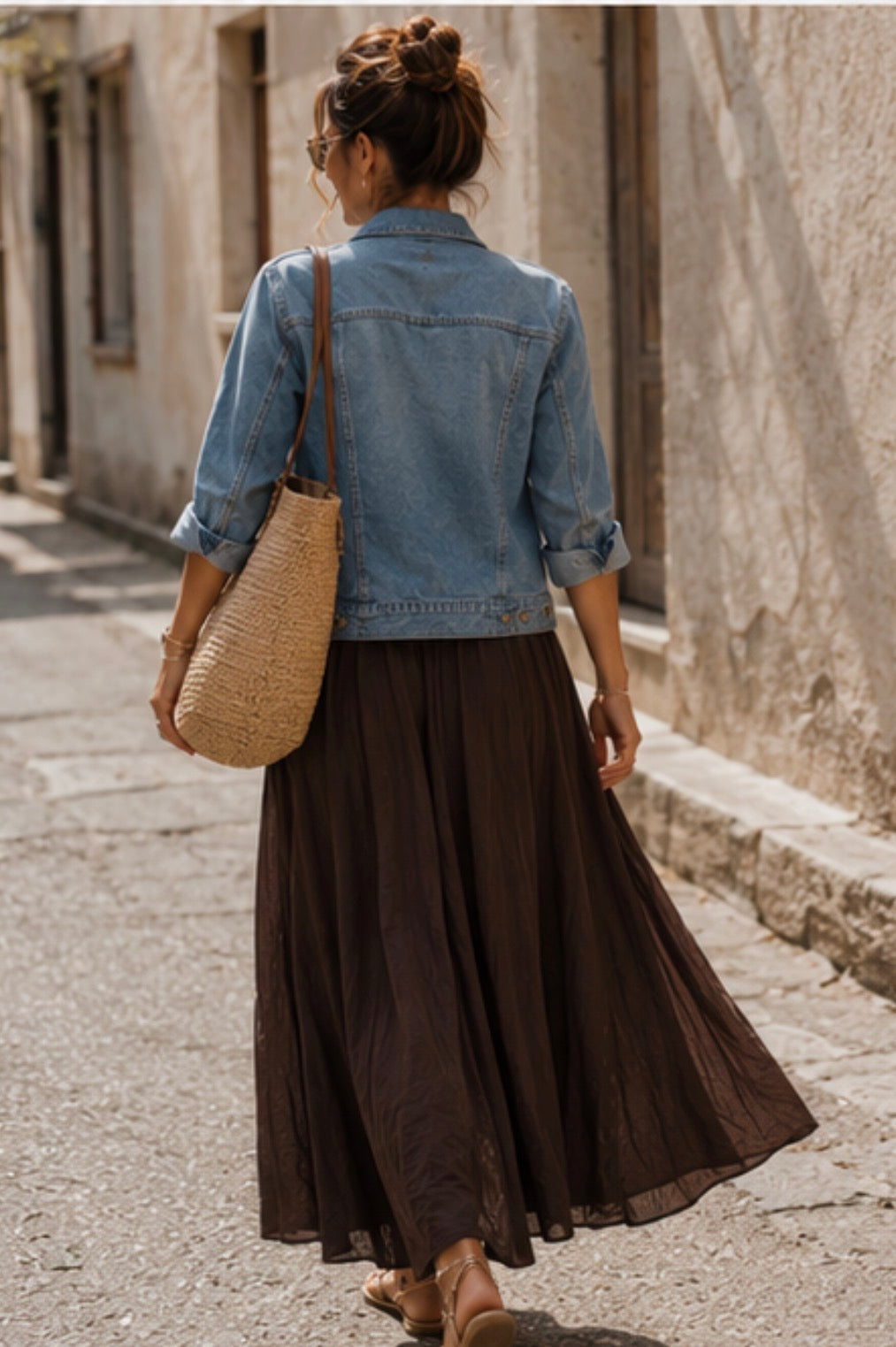Jupe longue EDEL - Marron