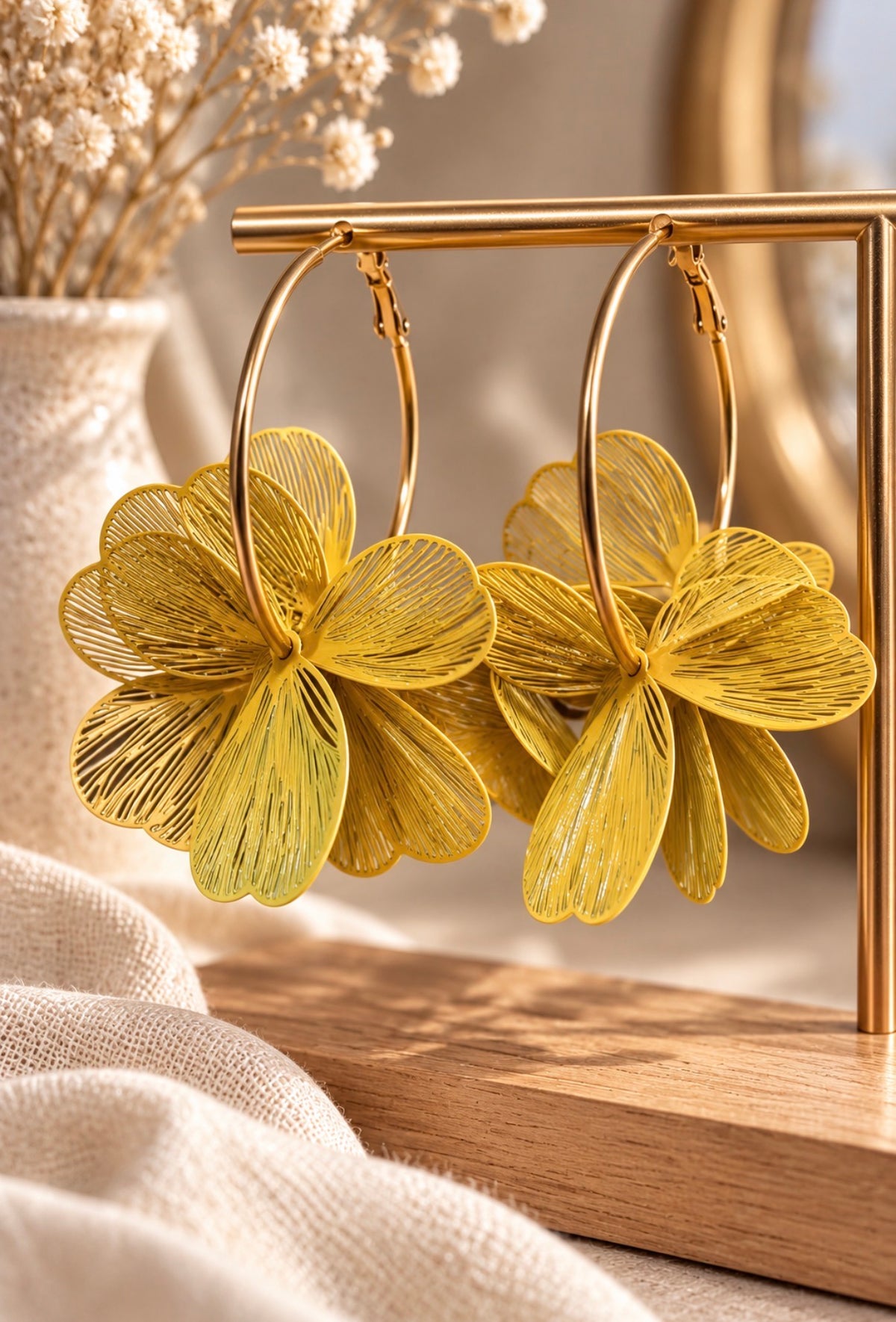 Boucles d'oreilles FLORINE - Jaune