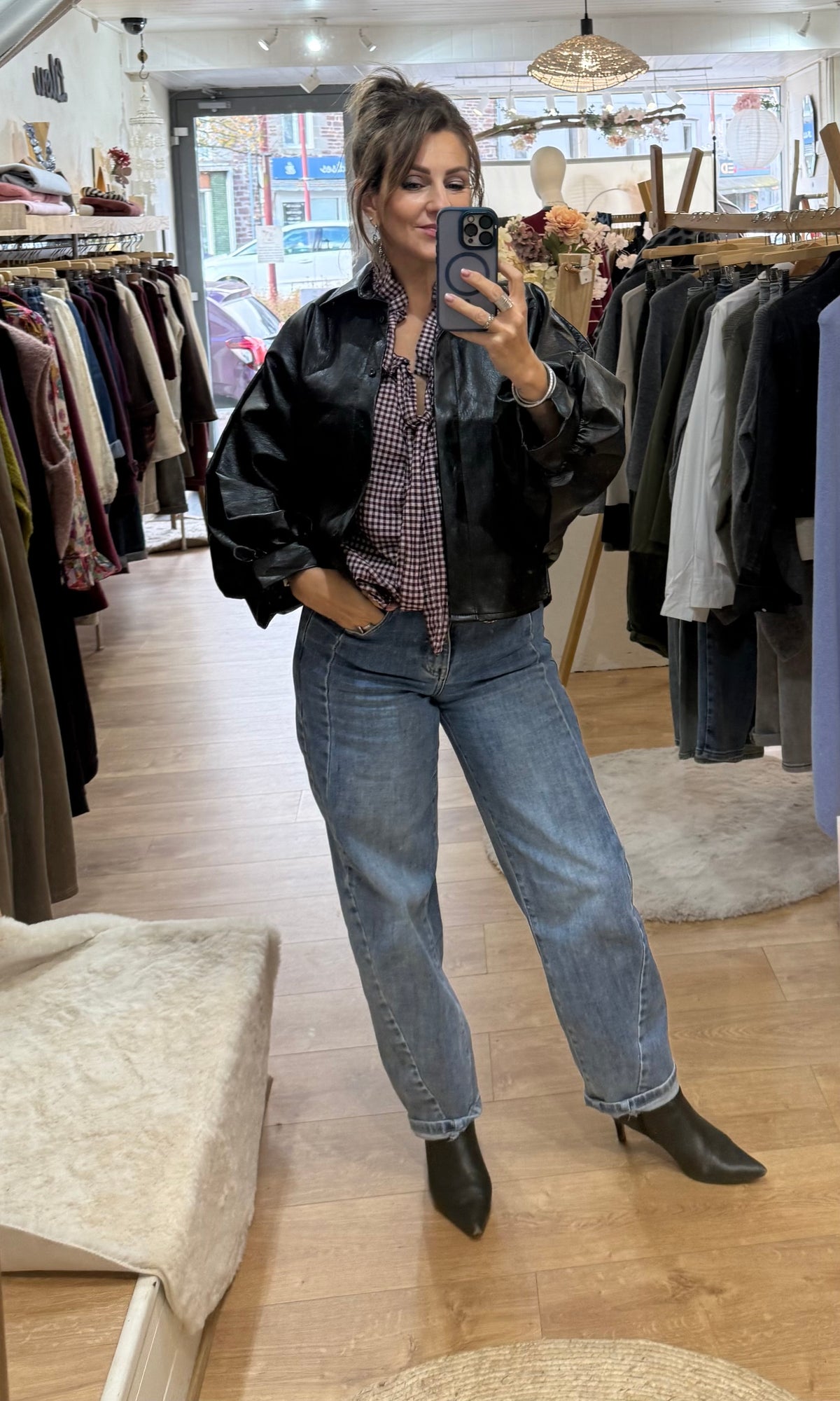 Veste simili - Noir - NAELLE