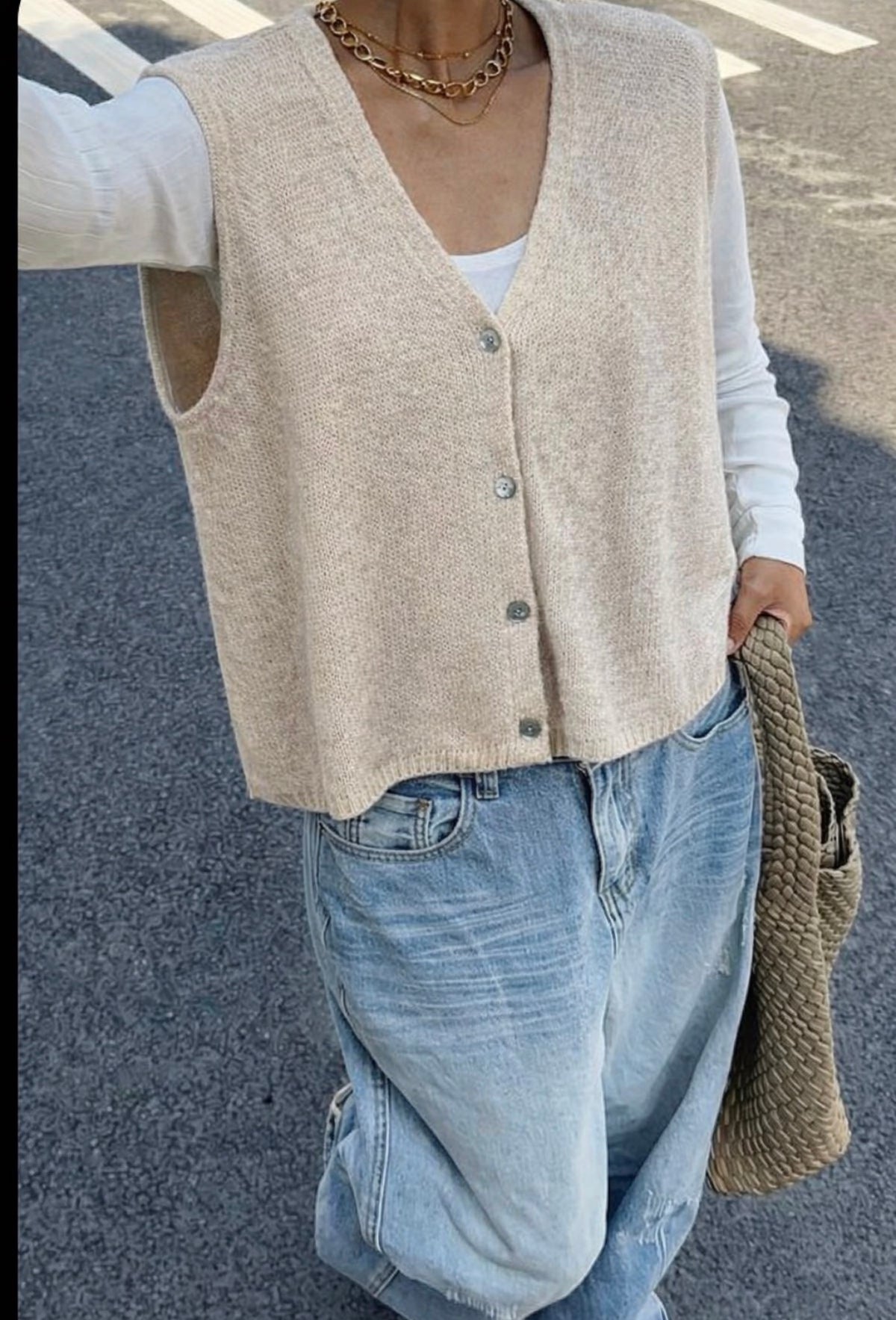 Gilet Muriel -  Grande taille - Beige