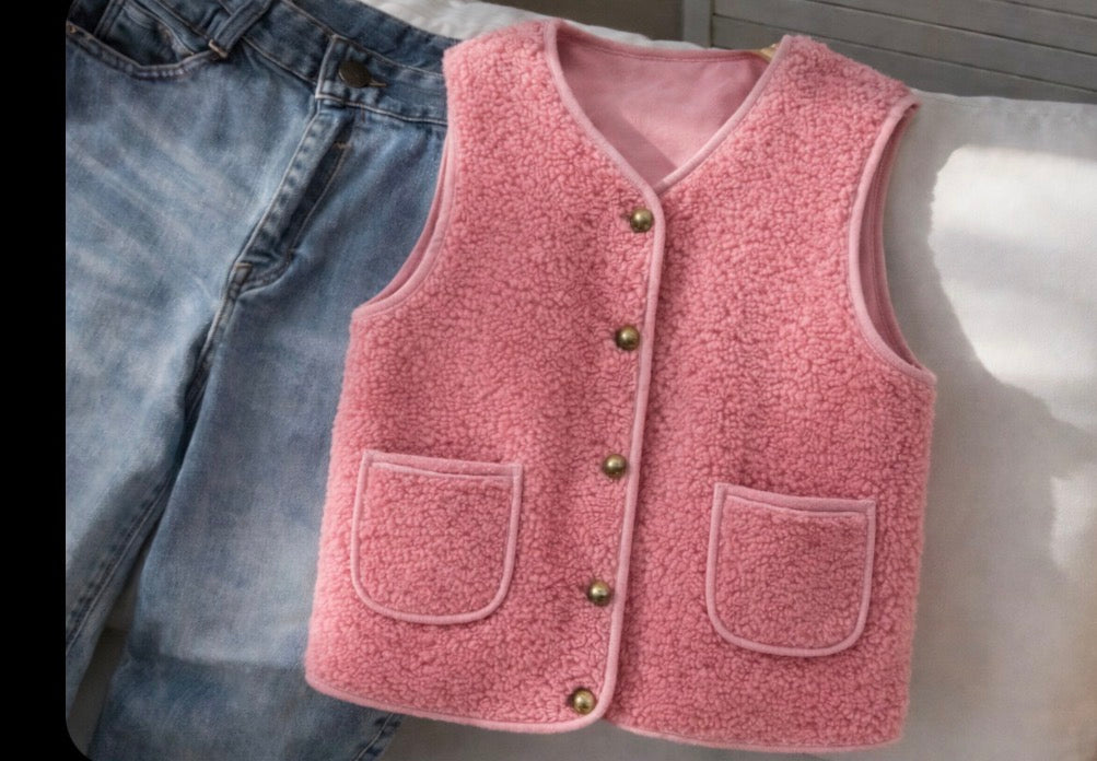 Gilet sans manches - BERANGERE - Rose