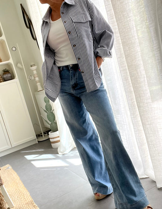 Jean Blue Sculpt- Wide Leg