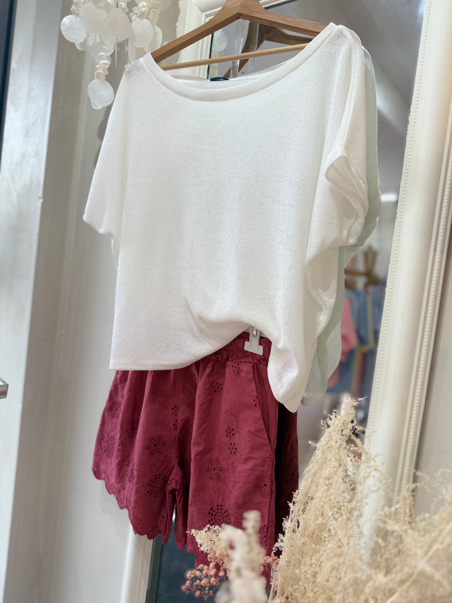Short FLORINA - broderie anglaise - Terracotta