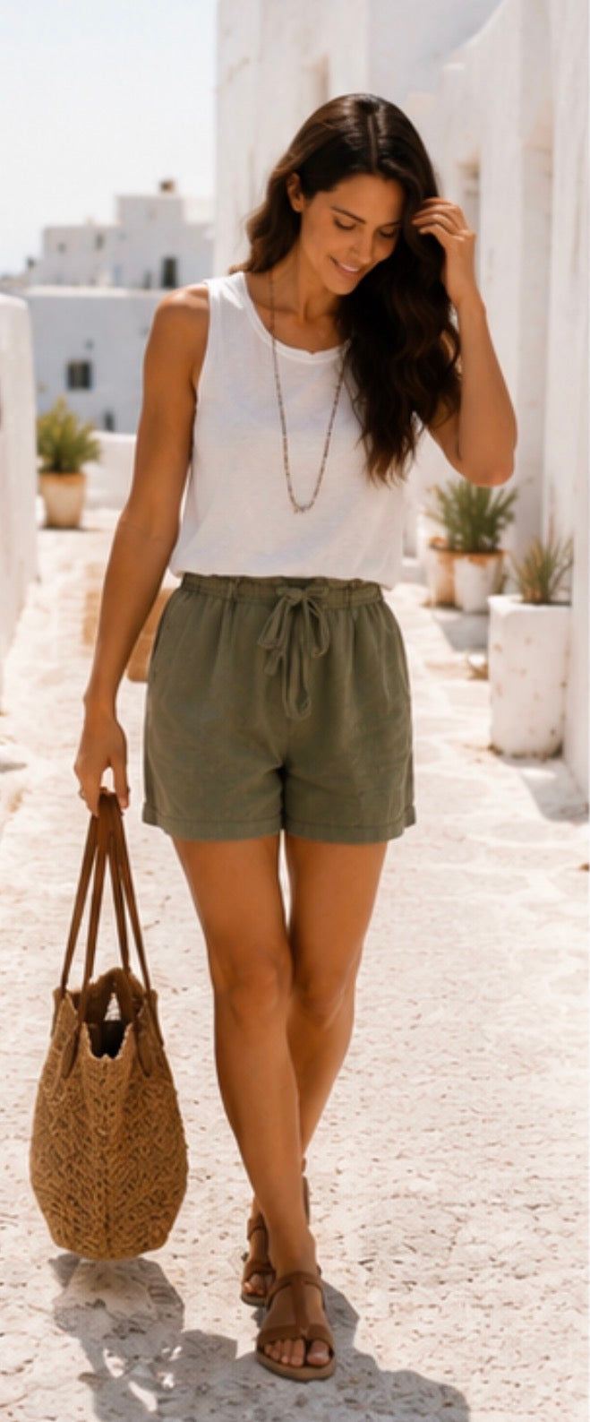 Short lin  FÉLIX - kaki