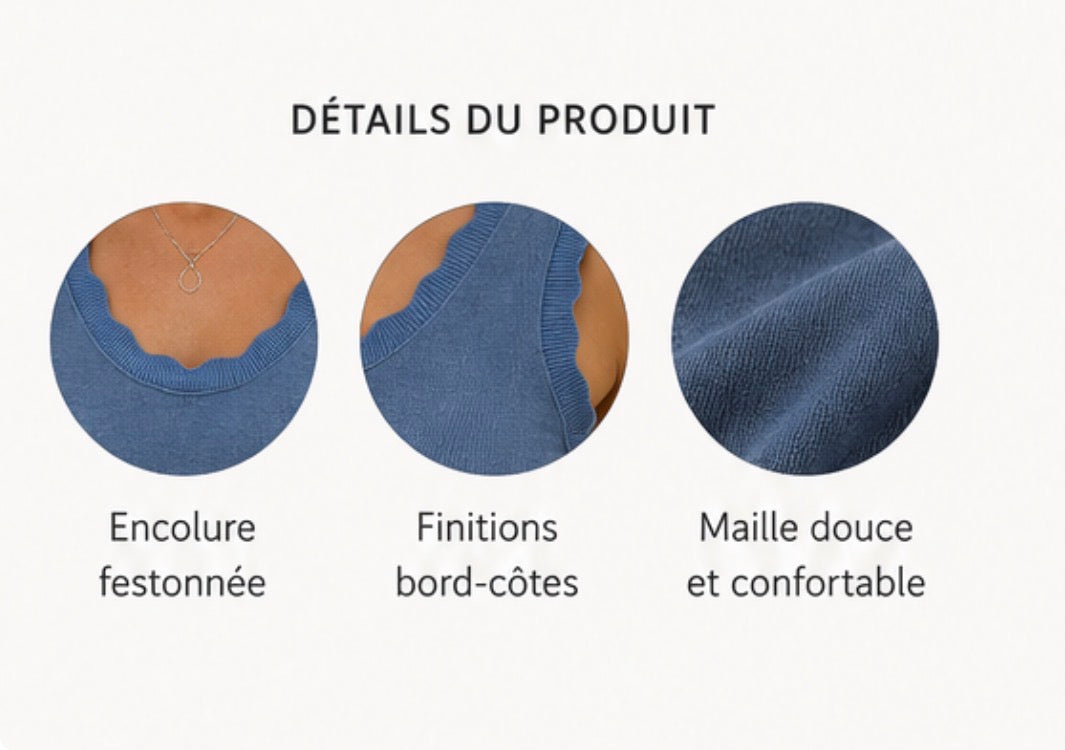 Top FIRMIN en maille - Bleu jeans