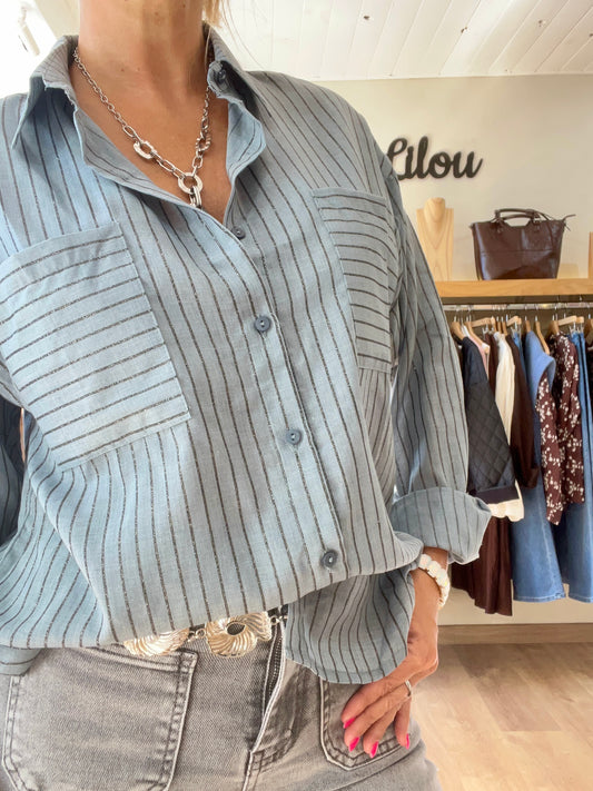 Chemise rayée "OCEANE" bleu