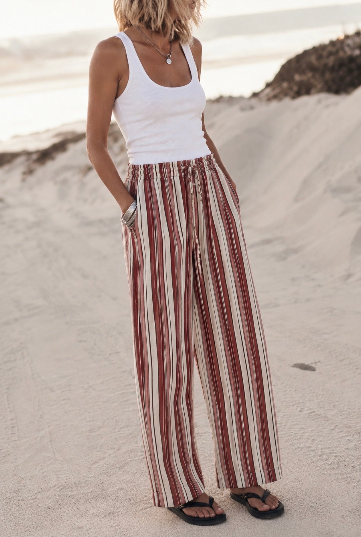 Pantalon FILY -Terracotta & Beige
