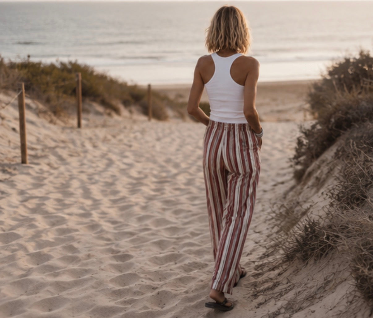 Pantalon FILY -Terracotta & Beige