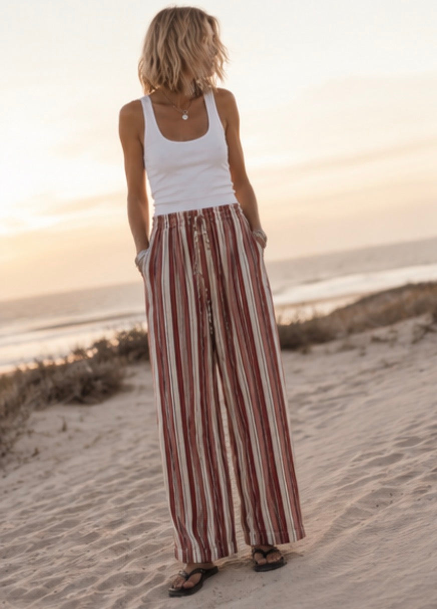 Pantalon FILY -Terracotta & Beige