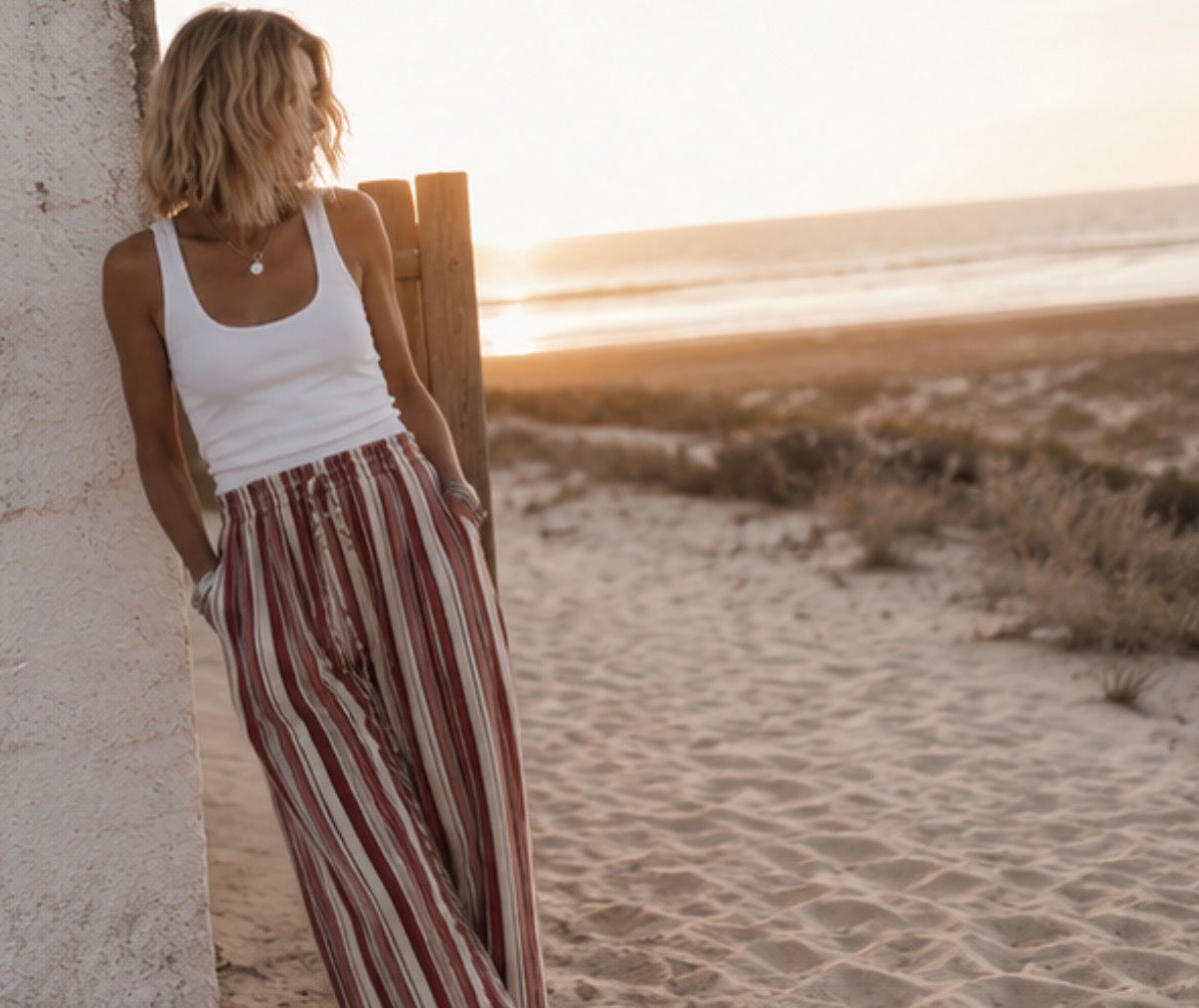 Pantalon FILY -Terracotta & Beige