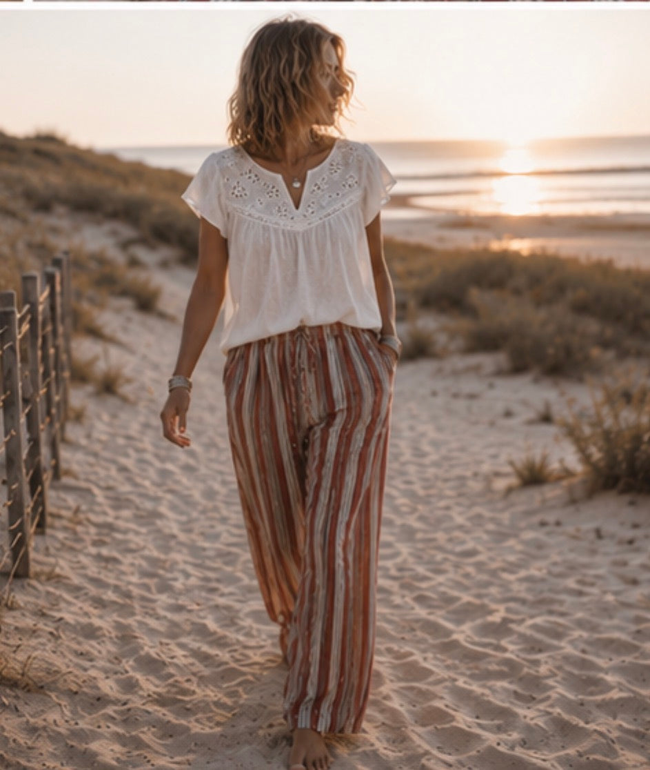 Blouse en voile de coton- GAELLE - Ecru
