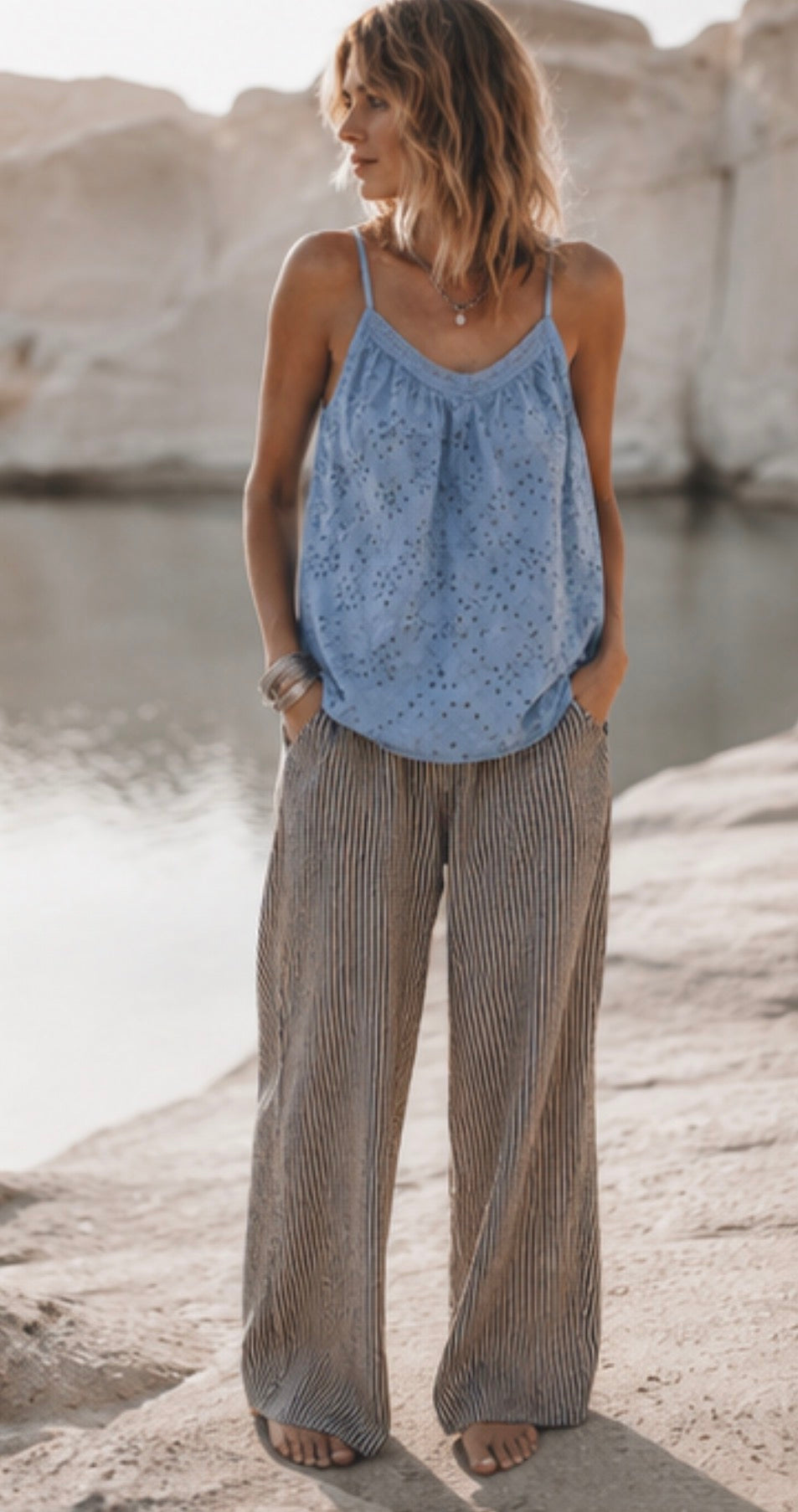 Top GAELINE- Bleu jean