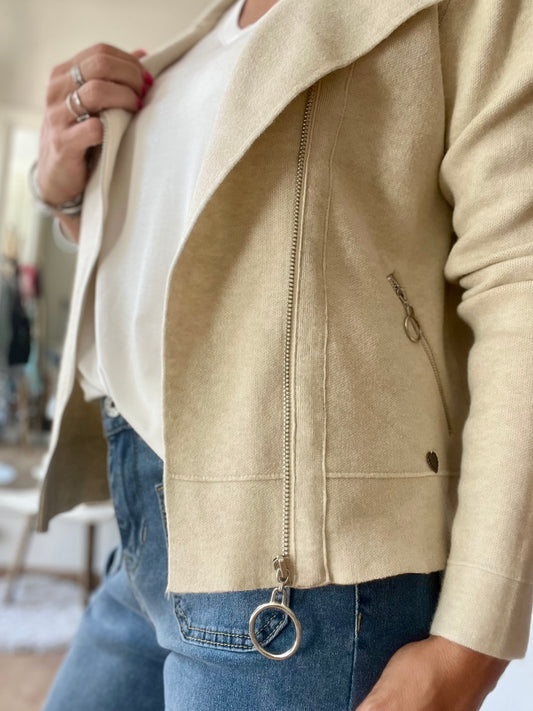 Veste style perfecto -  Beige clair chiné