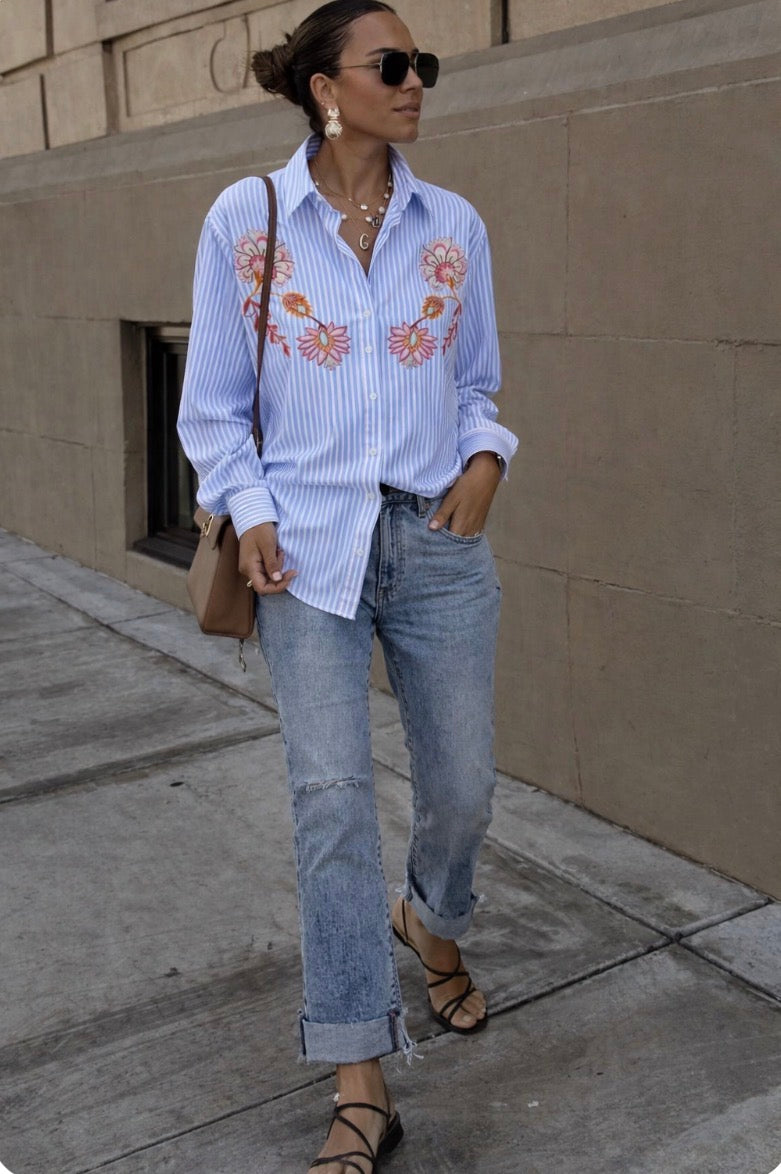 Chemise CAPUCINE- Bleu ciel
