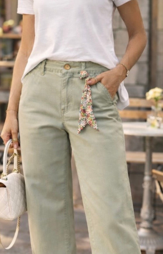 Pantalon chino- Camille - Kaki clair