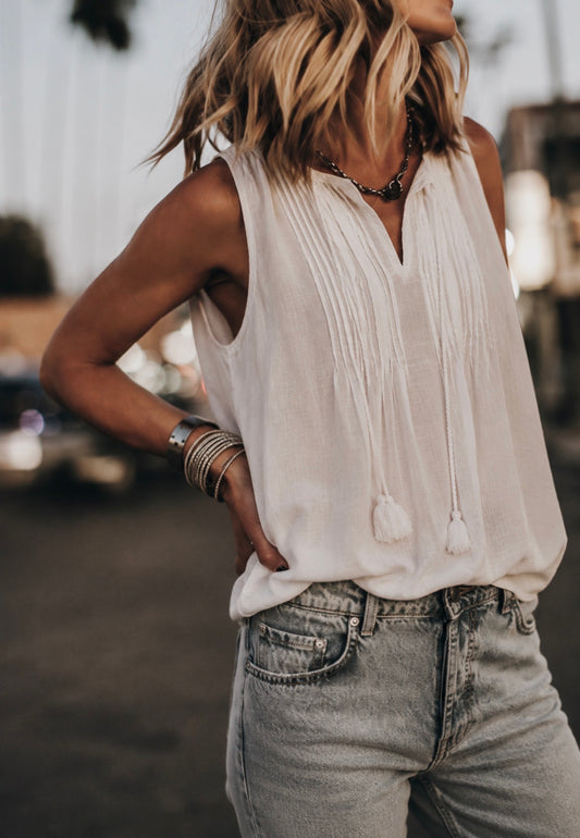 Blouse voile de coton - GINETTE - Blanc