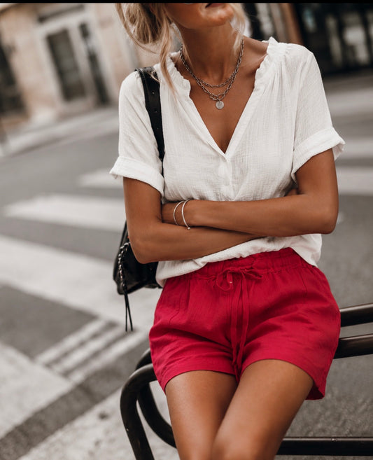 Short lin  GABRIELLA - Framboise