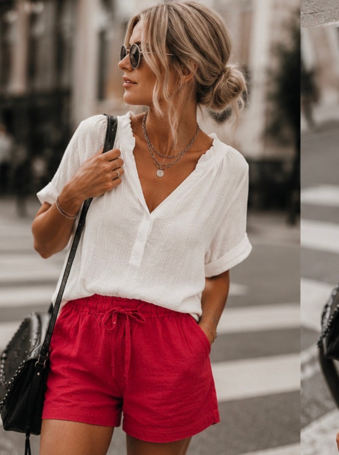 Short lin  GABRIELLA - Framboise