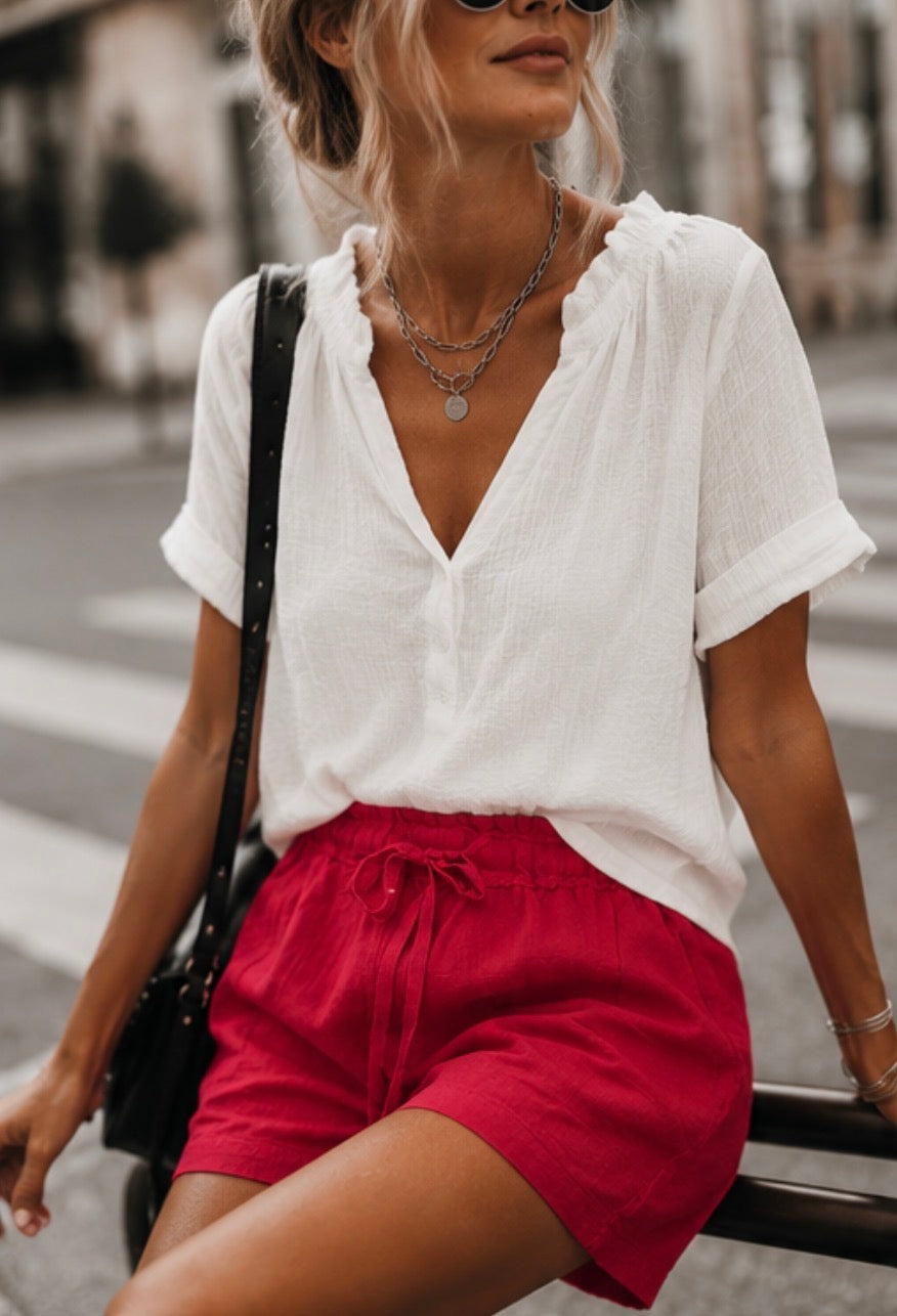 Short lin  GABRIELLA - Framboise