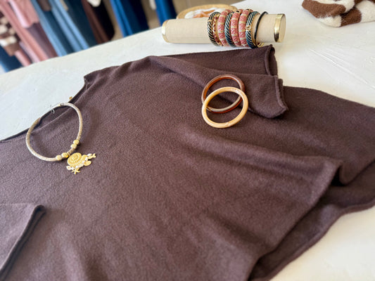 Pull oversize "MILA"- Douceur Italienne chocolat