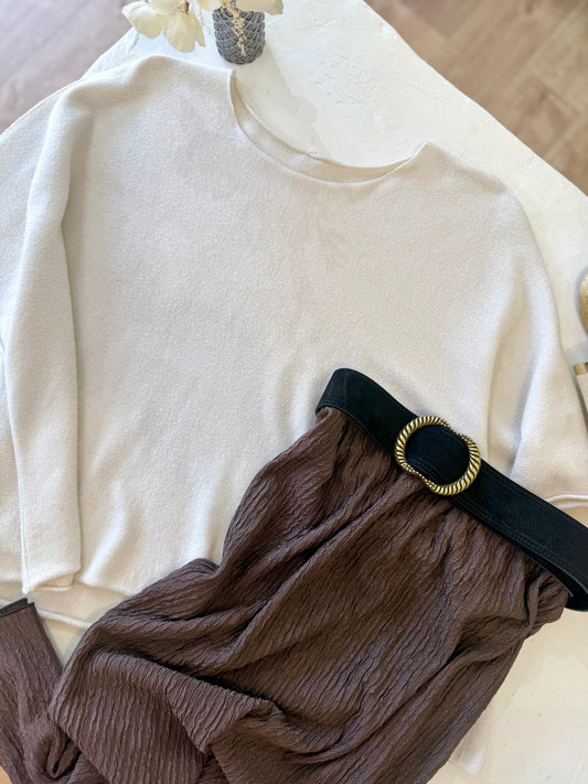 Pull oversize "MILA"- Douceur Italienne beige