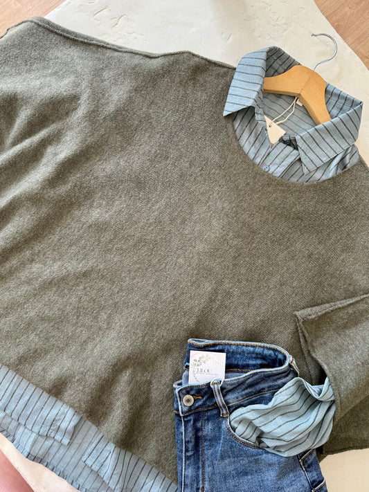 Pull oversize "MILA"- Douceur Italienne KAKI
