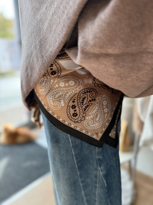Foulard  carré imprimé - Beige