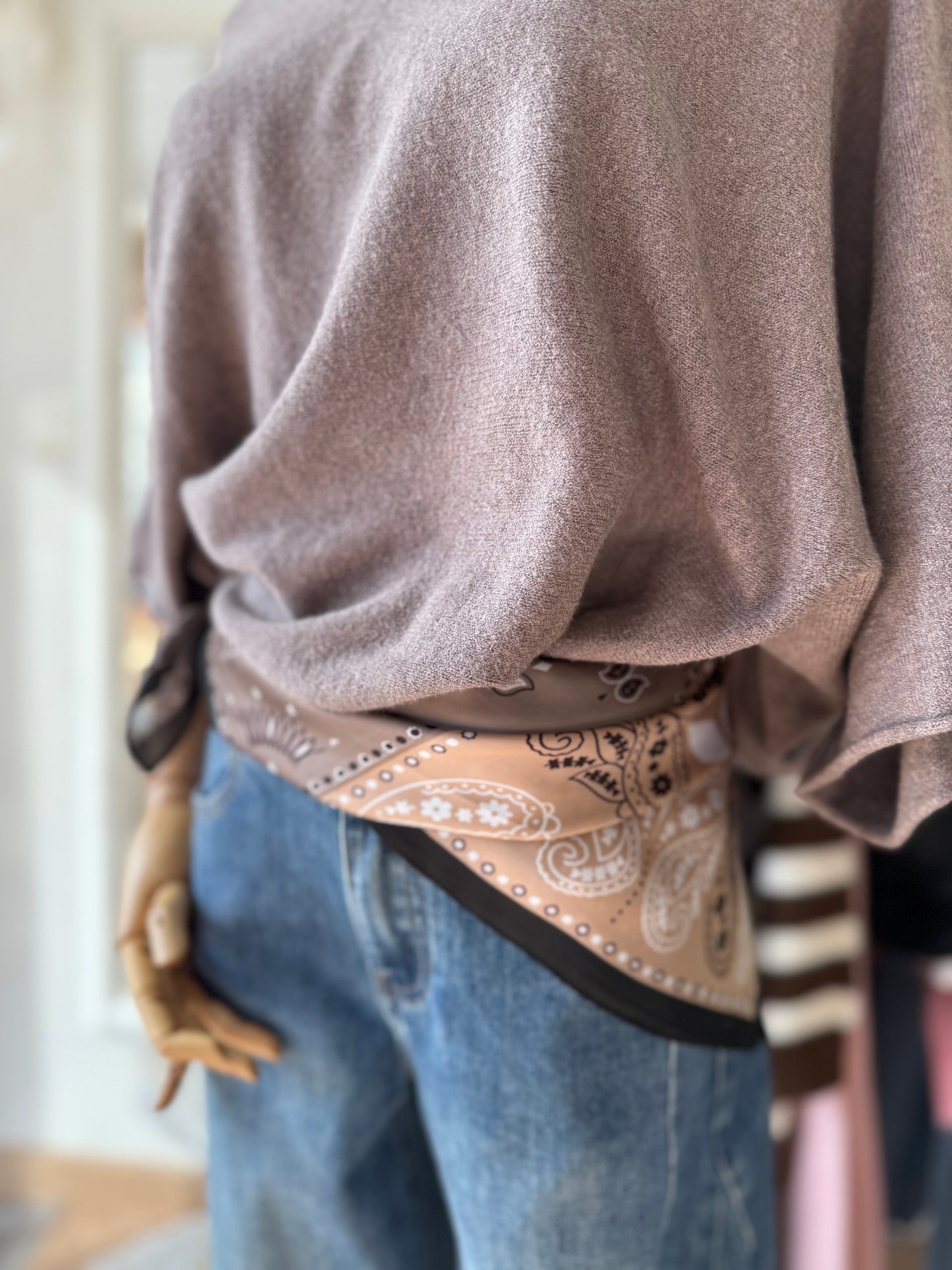 Pull oversize "MILA"- Douceur Italienne - Taupe