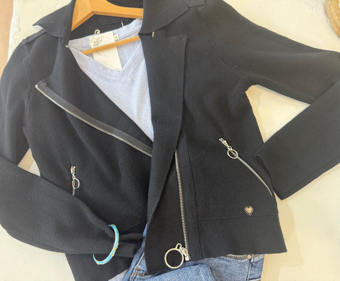 Veste style perfecto -  Noir