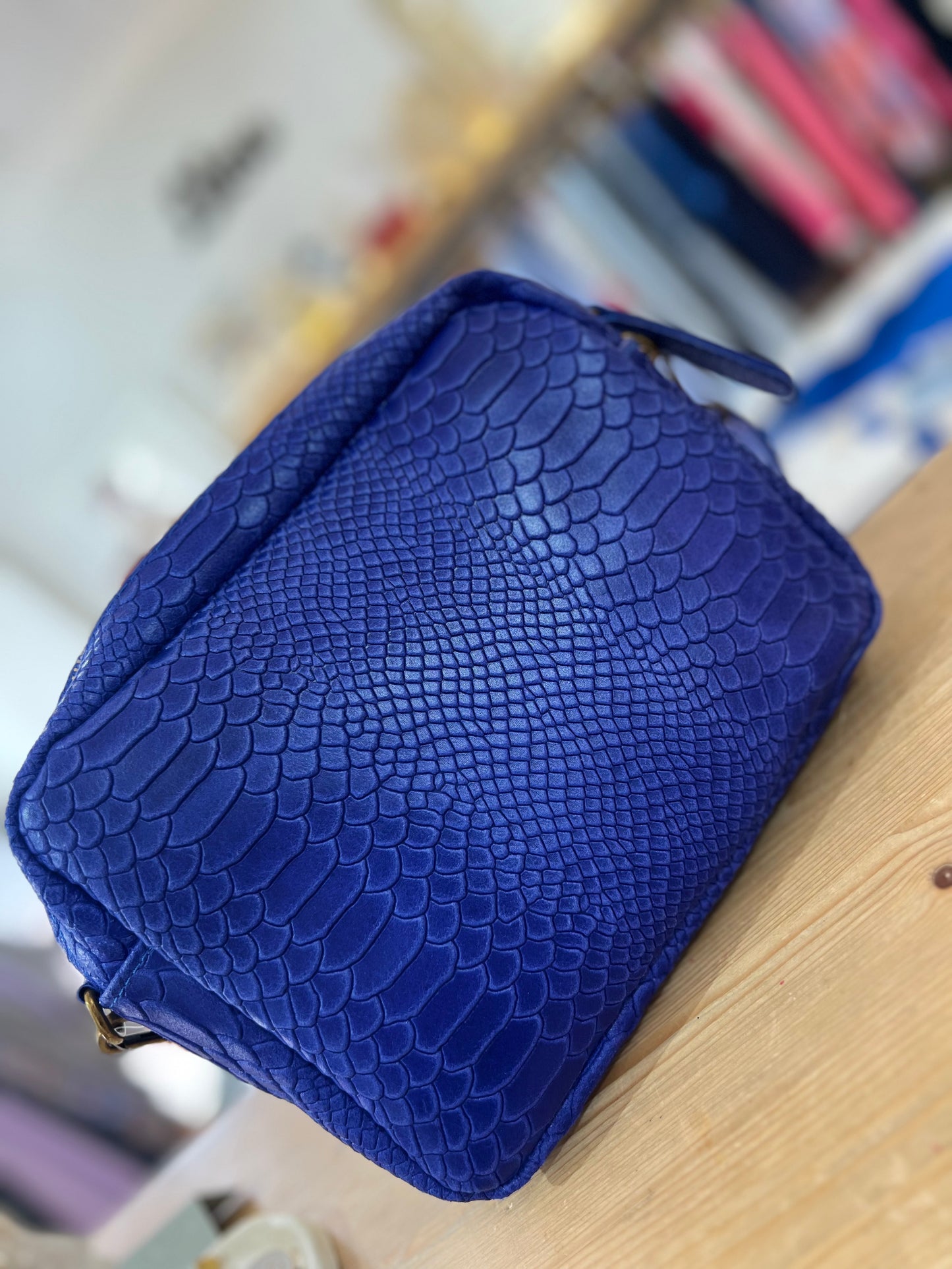 Sac cuir effet croco