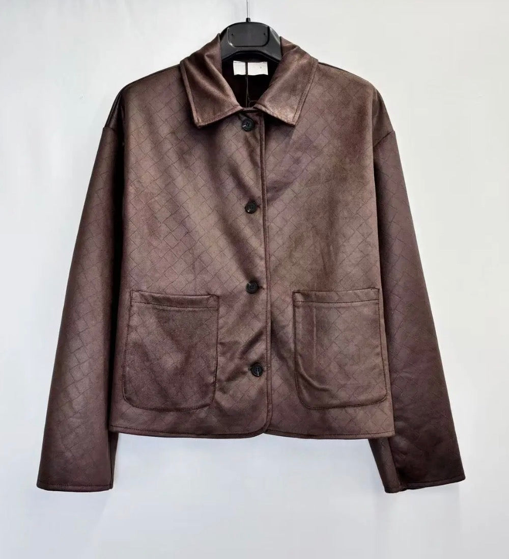 Veste effet daim - LINETTE - Chocolat