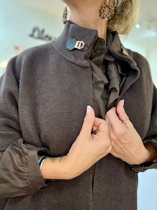 Veste cape Giulia - Chocolat
