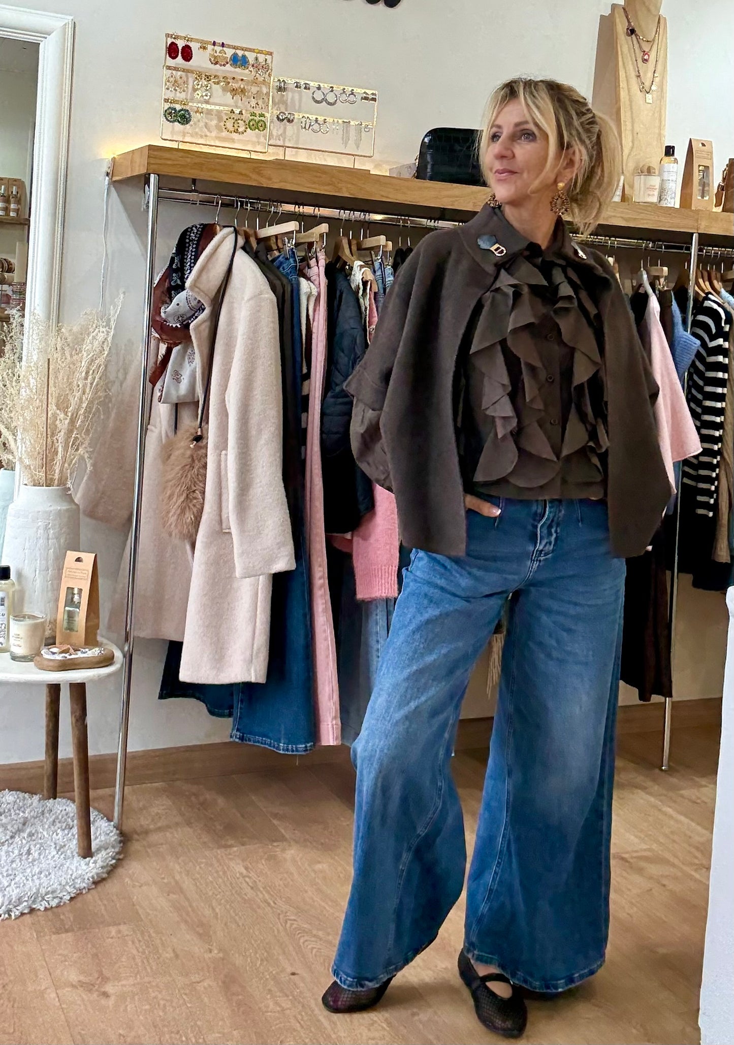 Veste cape Giulia - Chocolat