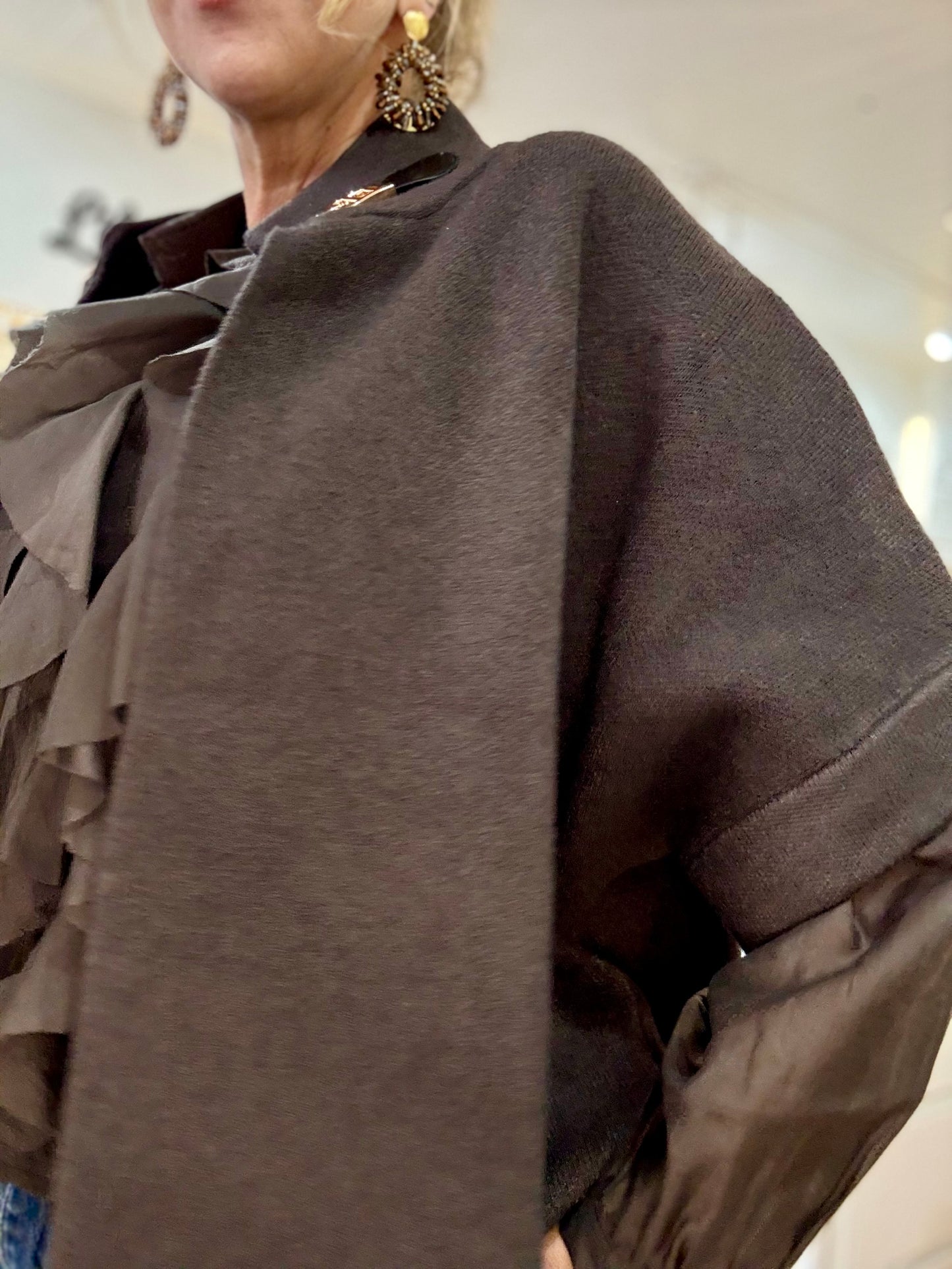 Veste cape Giulia - Chocolat