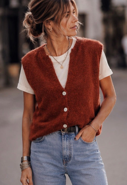Gilet GERMAIN sans manches - Terracotta -