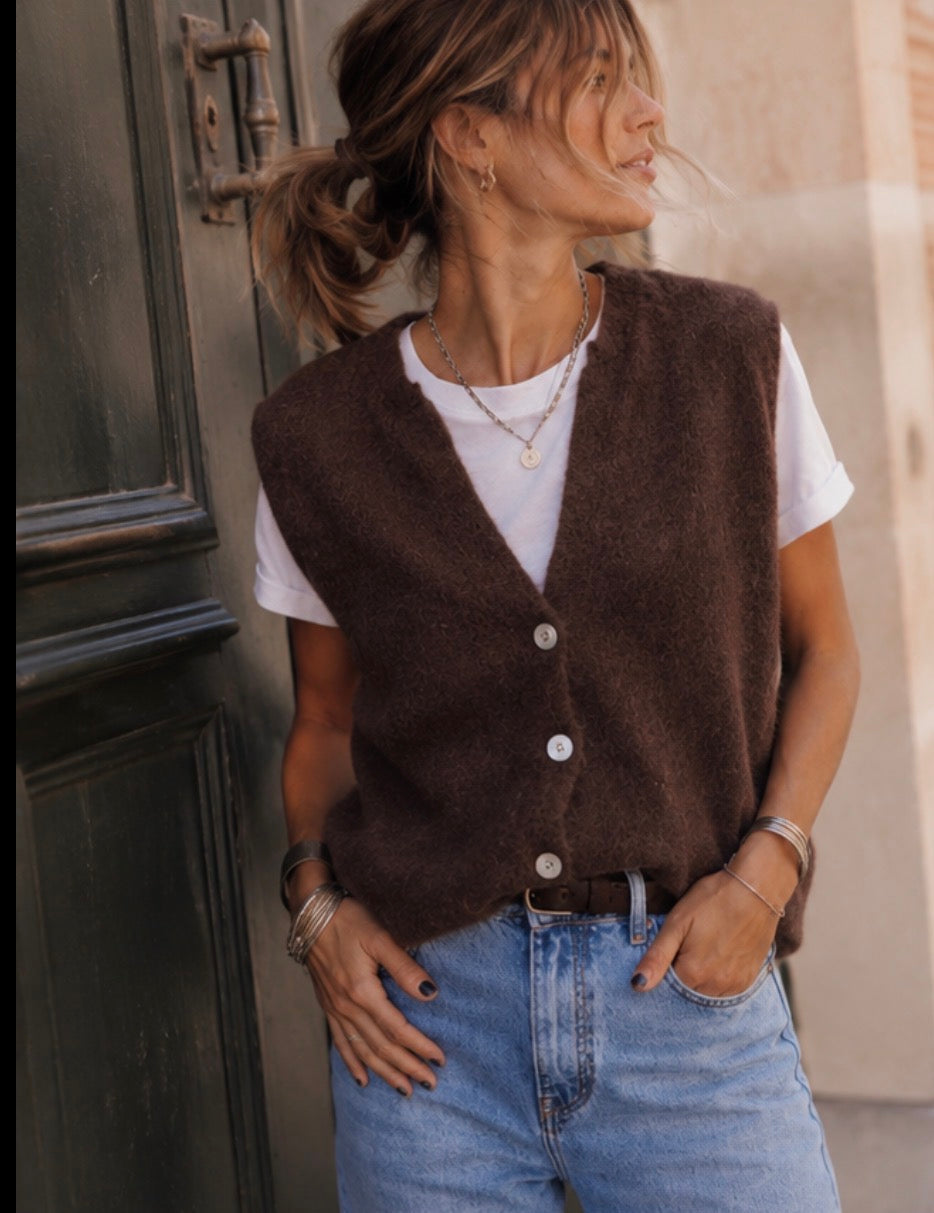 Gilet GERMAIN sans manches - Chocolat