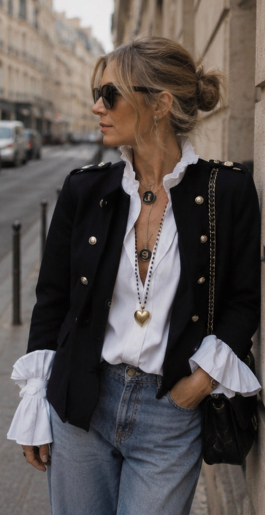 Veste style officier - LEANDRO- Noir