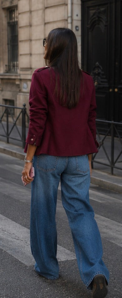 Veste style officier - LEANDRO- Bordeaux