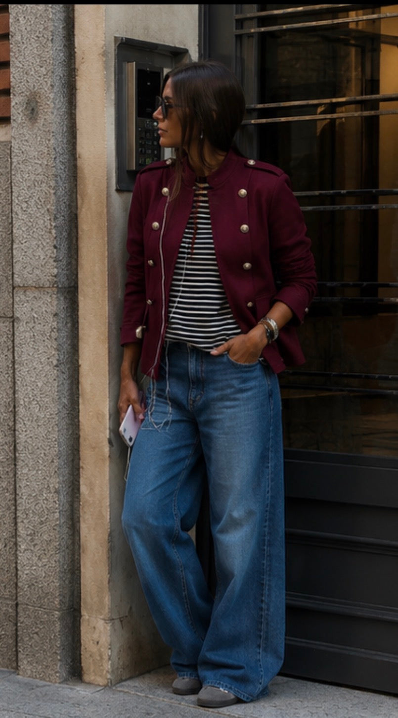 Veste style officier - LEANDRO- Bordeaux
