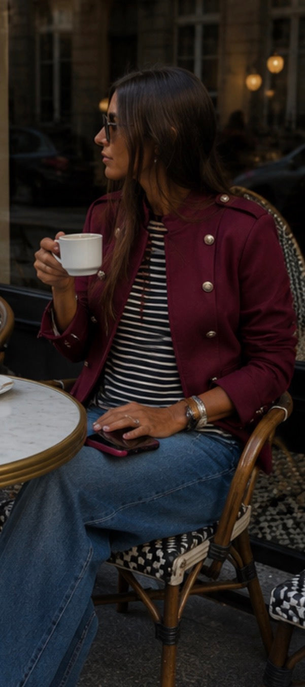 Veste style officier - LEANDRO- Bordeaux