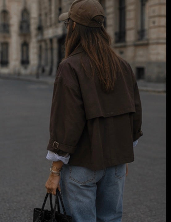 Trench court LALIE  - Chocolat