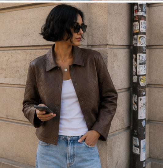 Veste effet daim - LINETTE - Chocolat