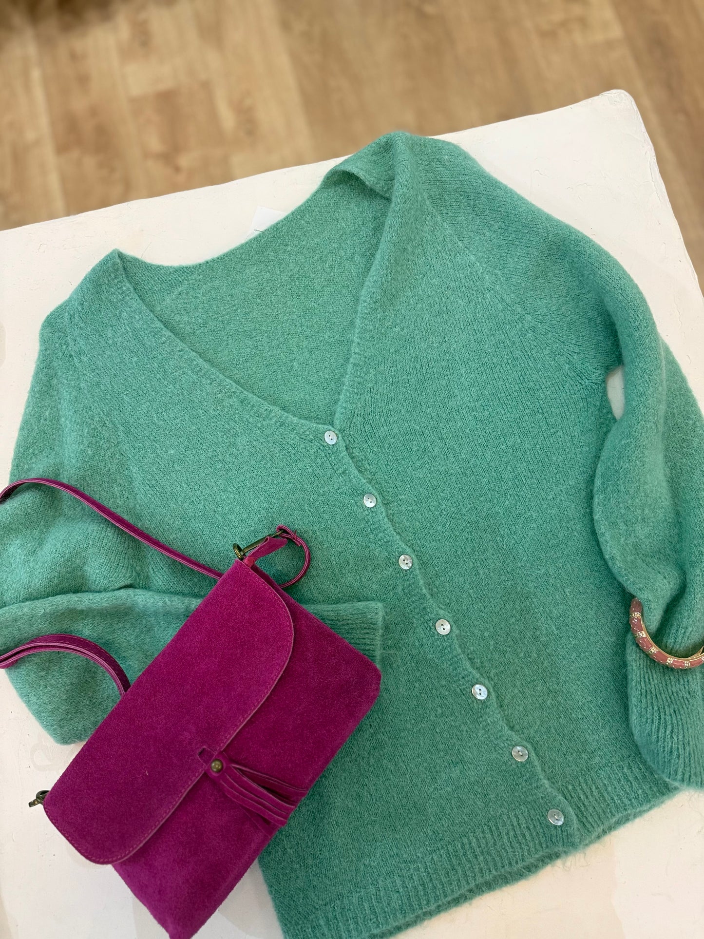 Gilet SOLINE vert céladon