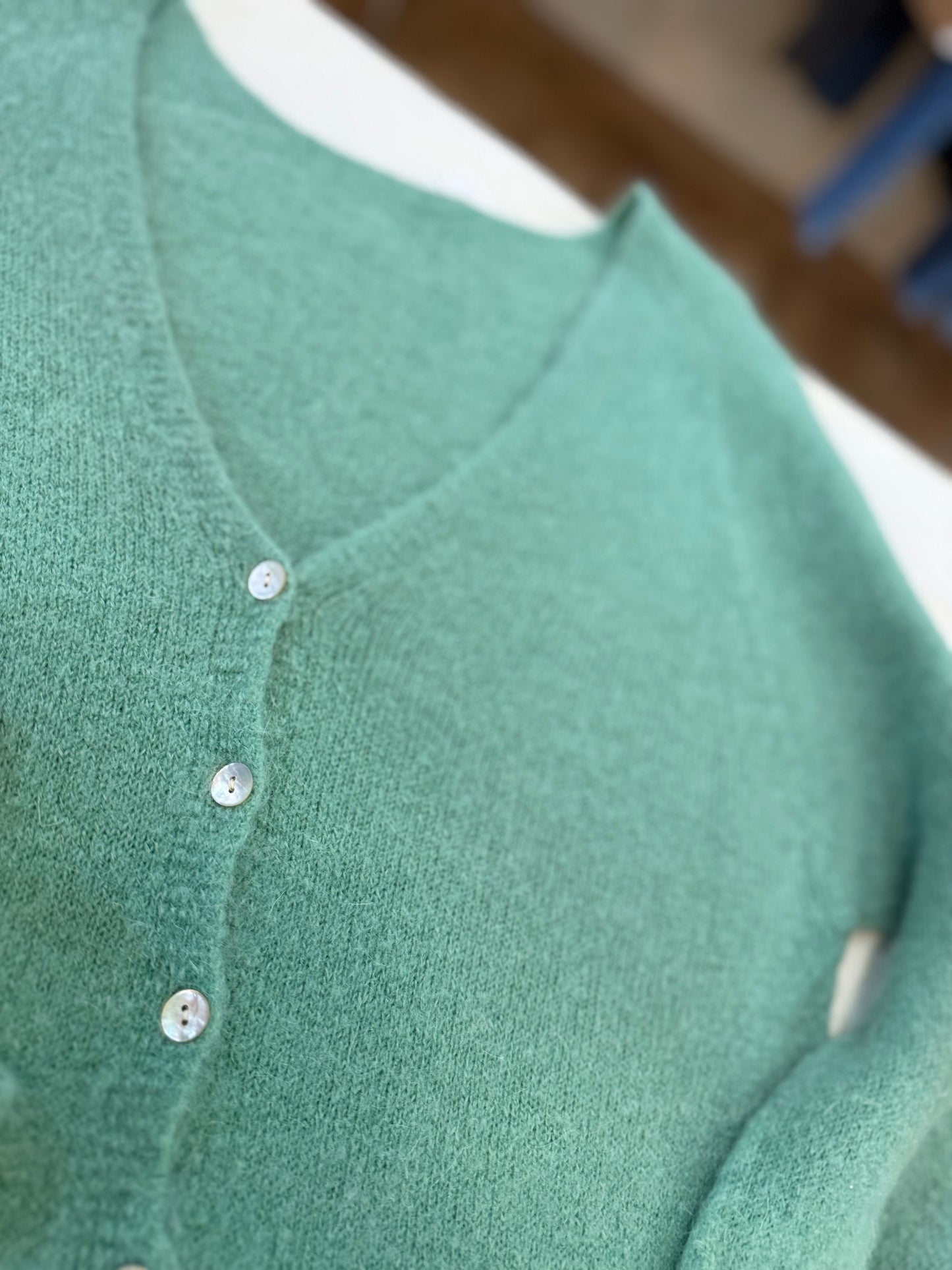 Gilet SOLINE vert céladon