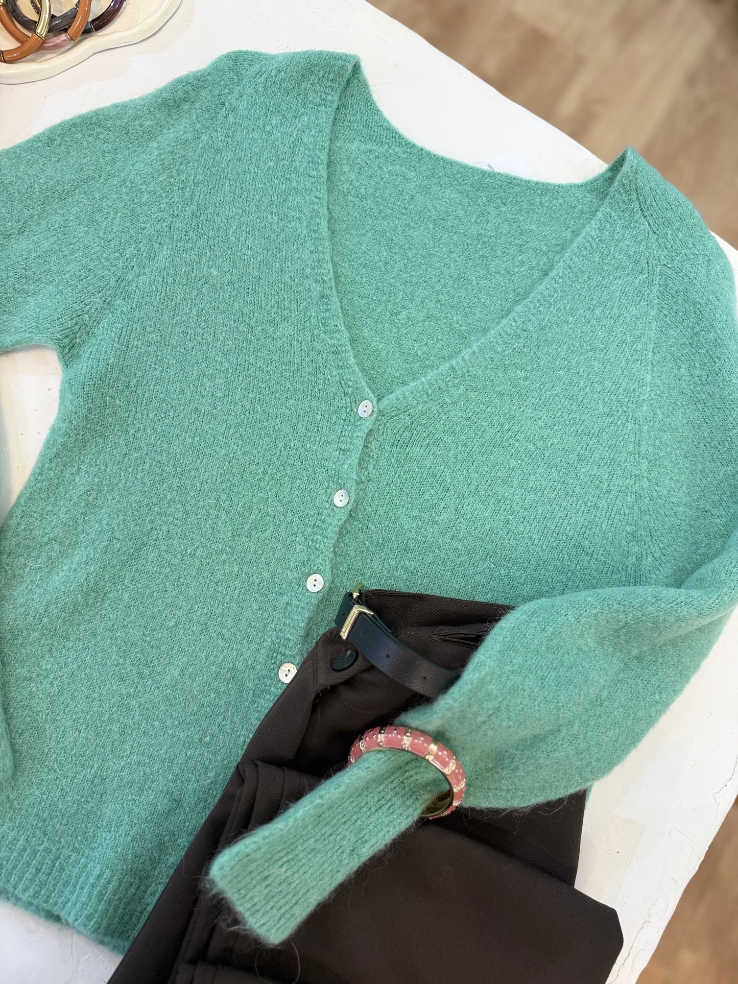 Gilet SOLINE vert céladon