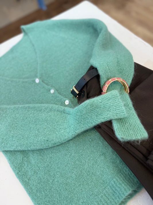 Gilet SOLINE vert céladon