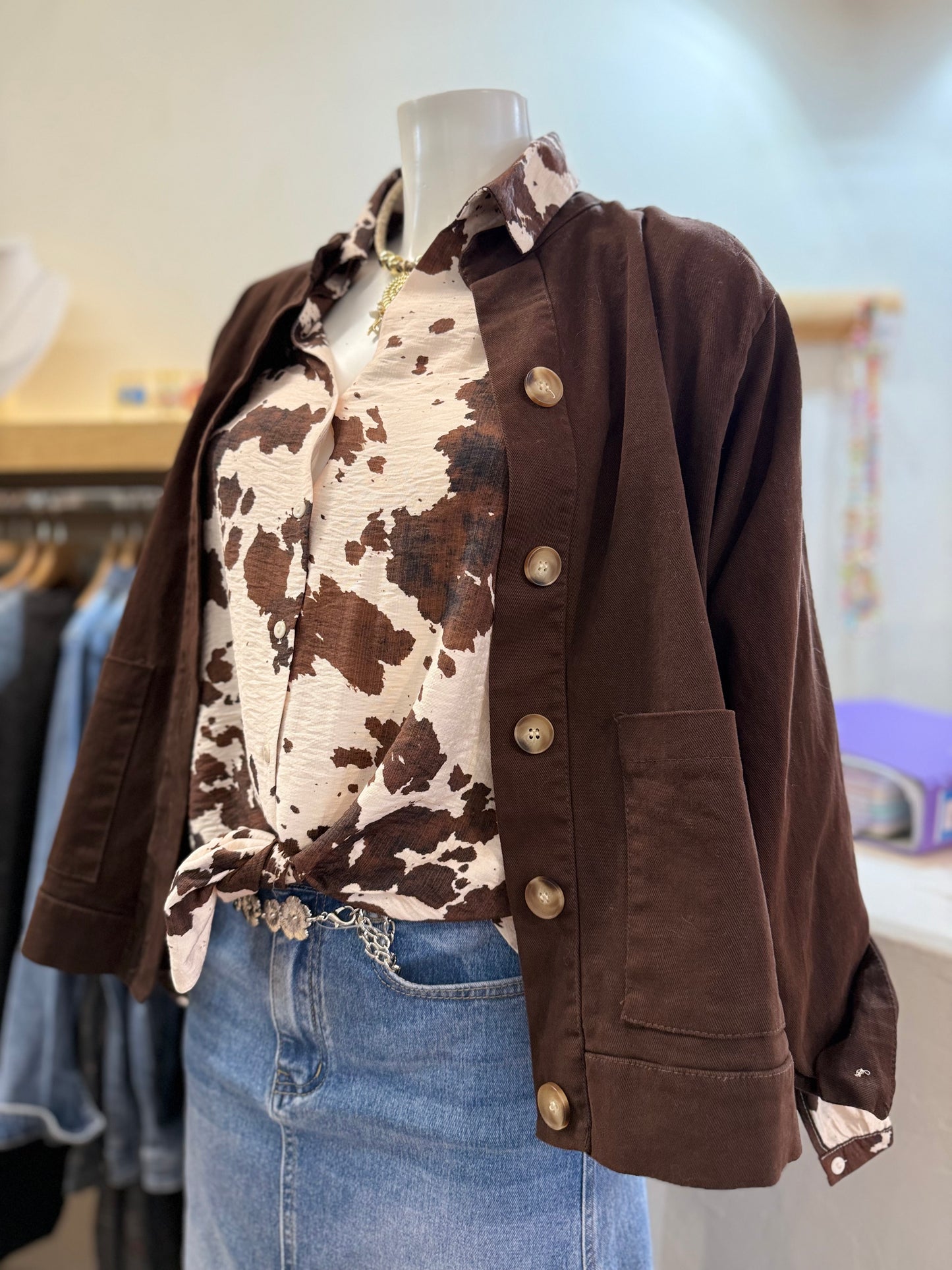 Chemise SAVANA - Imprimé tacheté chocolat