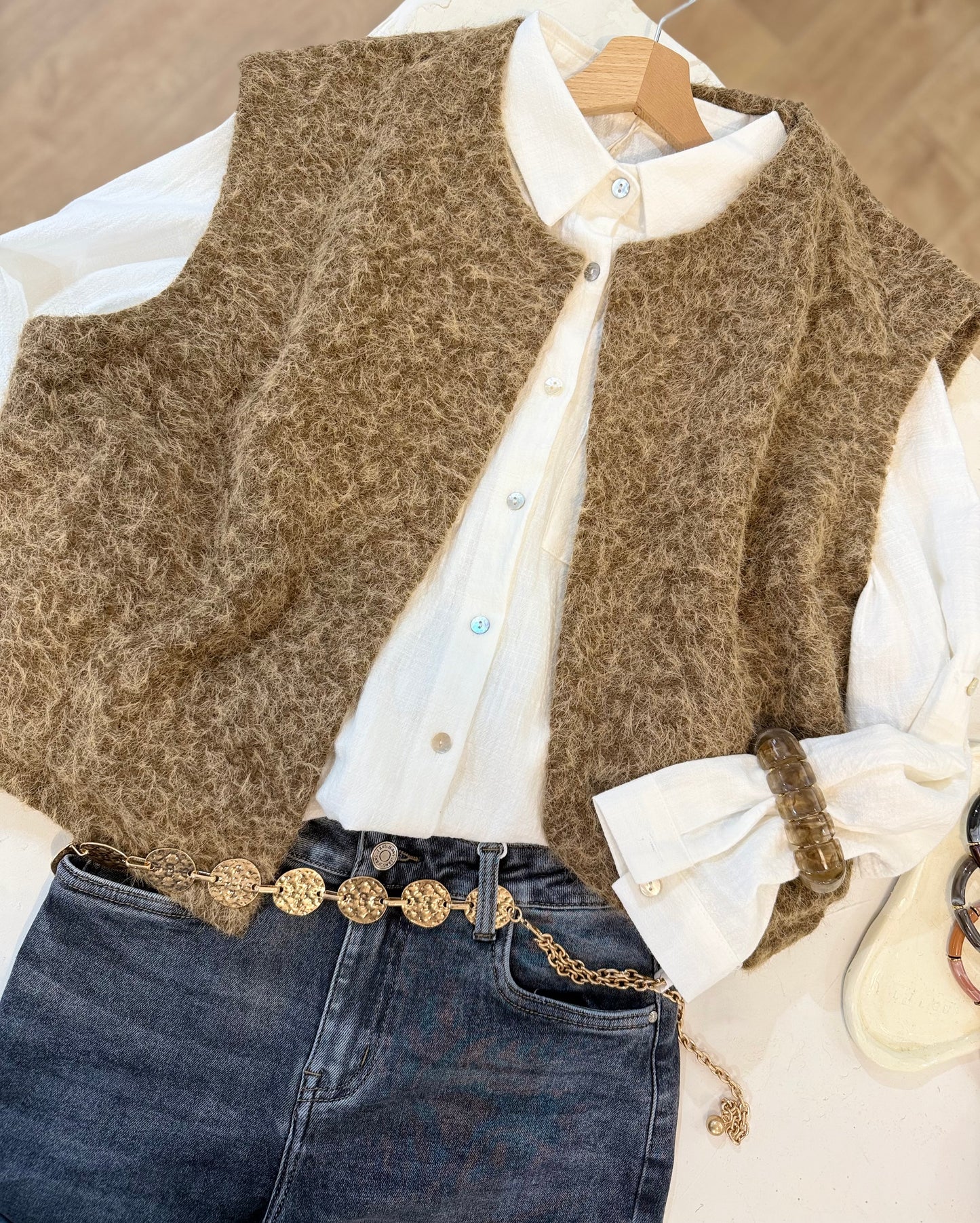 Gilet sans manches - Café