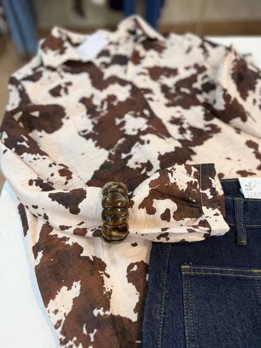 Chemise SAVANA - Imprimé tacheté chocolat