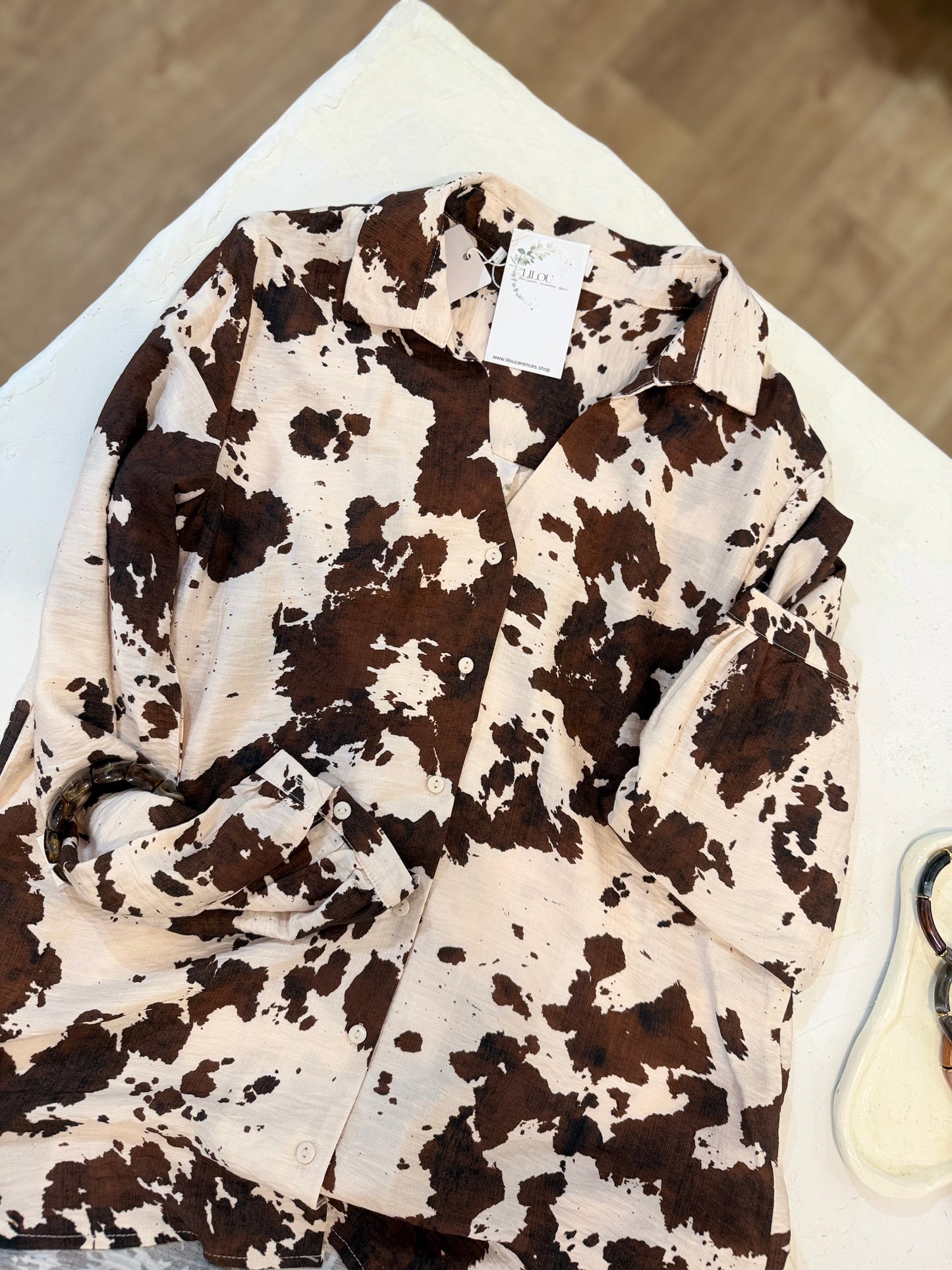 Chemise SAVANA - Imprimé tacheté chocolat